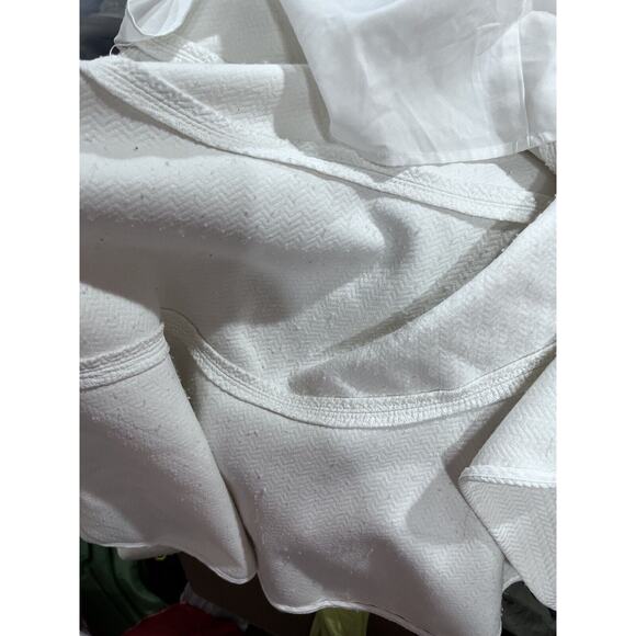 Rebecca Taylor Short Sleeve Stretch Textured Scoop Neck White Lined Dress Sz 10 - Picture 13 of 15